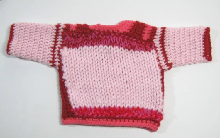 KSS Pink/Red Cardigan and Hat 3 Months - Click Image to Close