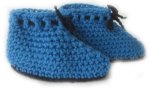 KSS Blue/Black Cotton Crocheted Booties (6-9 Months)