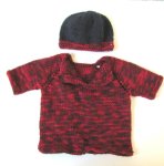 KSS Red/Black Soft Pullover Baby Sweater with a Hat (24 Months) SW-943
