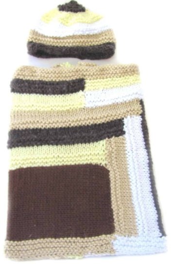 KSS Brown & Yellow Baby Cocoon with a Hat 0 - 3 Months