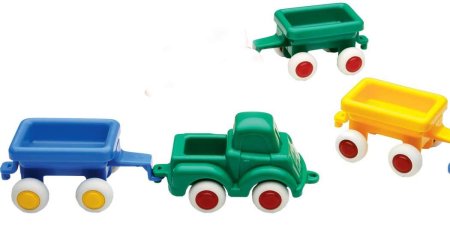 Viking Toys 3" Little Chubbies Tractor Wagon Blue