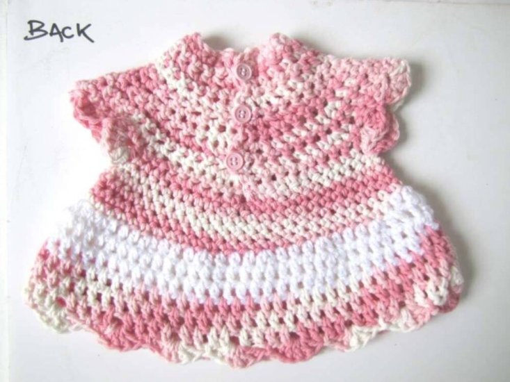 KSS Pink an White Crocheted Dress & Headband 3 Months - Click Image to Close