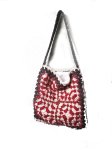 KSS Dark Red/Black Kids/Adults Lined Crocheted Large Bag TO-133