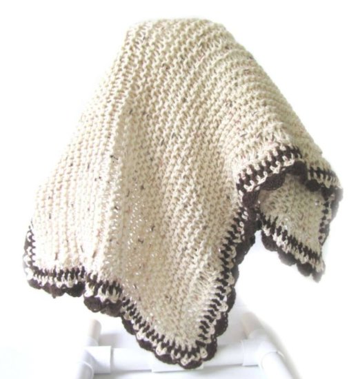 KSS Baby Blanket in Natural Colors 32"x23" Newborn and up