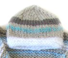 KSS Striped Beige and Aqua Baby Cocoon with a Hat 0 - 3 Months