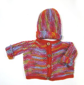 KSS Colorful Baby Sweater/Jacket with a Hat 9 Months SW-979