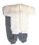 KSS Bone Colored Sweater Vest and Grey Velour Pants 2 Years SW-157