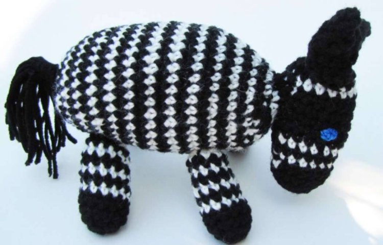 KSS Crocheted Zebra 10" long - Click Image to Close