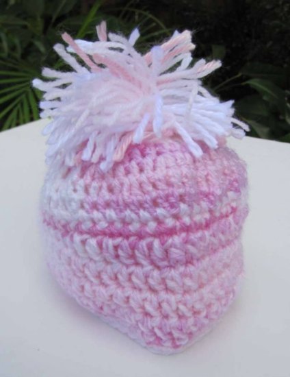 KSS Pink & White Beanie with a Tassell  13-14