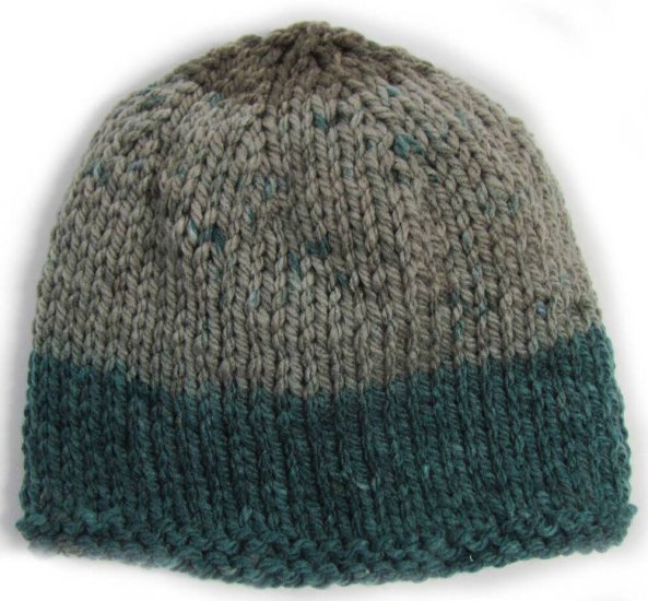 KSS Two Tone Grey/Green Baby Beanie 14-16" (6-18Months) HA-558 - Click Image to Close