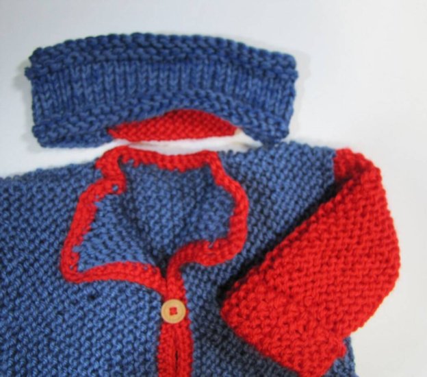 KSS Blue/Red Sideways Sweater/Jacket Size 2 Years SW-781 - Click Image to Close