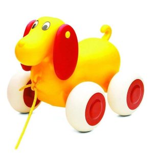 Viking Toys Pull Along Puppy Dog Toy Yellow 81310