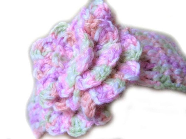 KSS Pastel Colored Crocheted Headband 15-18" - Click Image to Close