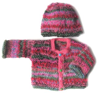 KSS Very Colorful Sweater/Jacket and Cap set (6 Months)