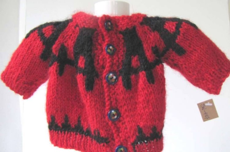 KSS Red Fair Isle Sweater/Cardigan (3 -6 Months) - Click Image to Close