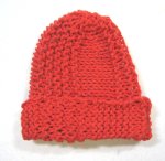 KSS Red Ribbed Beanie 12" (0-3 Months) HA-729