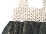 KSS Green with Natural Crocheted Top Dress (12 Months)
