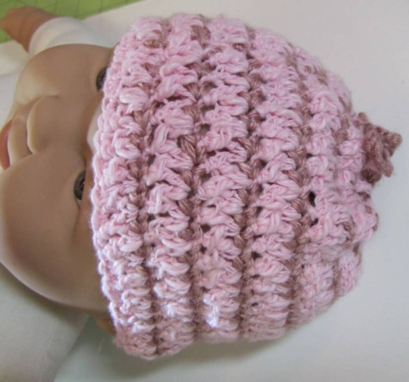 KSS Mauve/Pink Cotton Ponytail Hat 15" (1 Years & up) - Click Image to Close