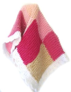 KSS Pink Squares Baby Blanket Newborn and up