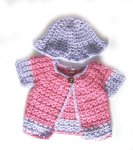 KSS Pink/Lilac Short Sleeve Sweater/Vest & Hat 9M SW-988