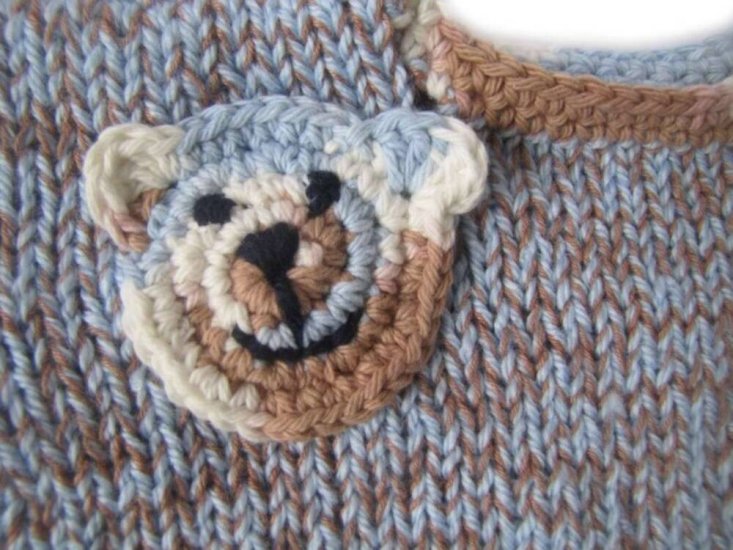 KSS Soft Light Blue and Brown Sweater (18 Months) - Click Image to Close