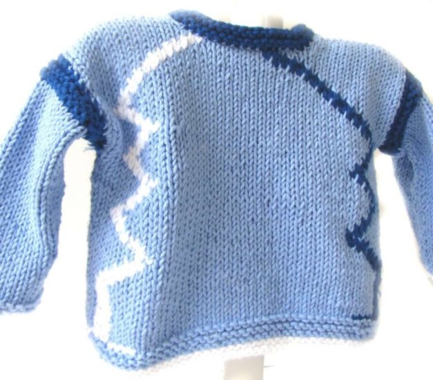 KSS Blue and White Pullover Sweater (3-4 Years) - Click Image to Close