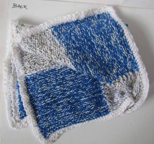 KSS Blue Square Baby Blanket 32x32" Newborn and up - Click Image to Close