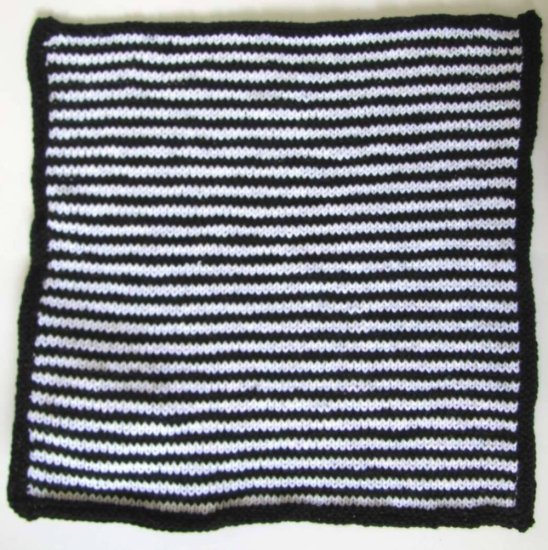 KSS Cotton Baby Blanket in White & Black 22"x22" Newborn and up - Click Image to Close