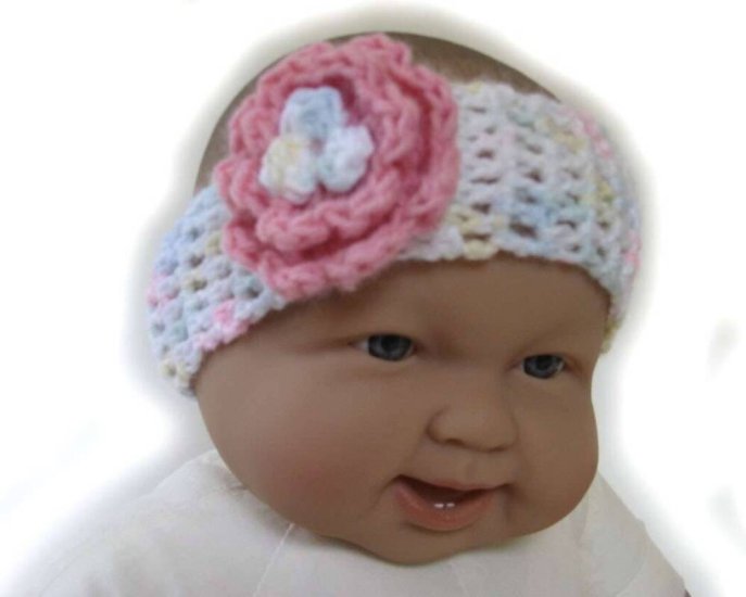 KSS Crocheted Pastel Colored headband 6-12 Months