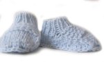 KSS Light Blue High Top Acrylic Knitted Booties (6 - 12 Months)