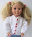 KSS White Cardigan with a Red Heart and a cap for 18" Doll