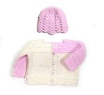 KSS Pink/Off white Sweater/Cardigan (6 Months) SW-1089