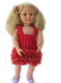 KSS Crocheted Red with Frill Dress for 18" Doll