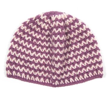 KSS urple and Natural Crocheted Hat 18" (12-24 Months)