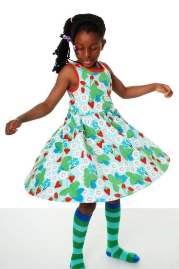 DUNS Organic Cotton Strawberry short Sleeve Dress (12 Months) - Click Image to Close