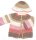 KSS Pink/Red/Beige Crocheted Sweater/Jacket & Hat (2 Years) SW-994