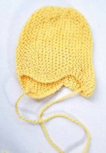 KSS Yellow Knitted Classic Cotton Cap (0 - 3 Months) HA-732