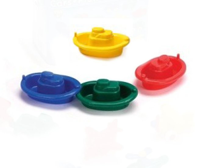 Viking Toys 4" Chubbies Four Tug Boats in Red, Blue, Green and Yellow