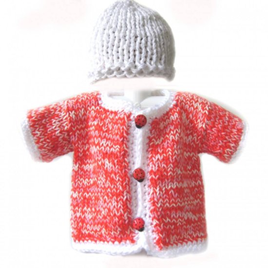 KSS Red/White Cotton/Acrylic Sweater (12 Months) SW-582 - Click Image to Close