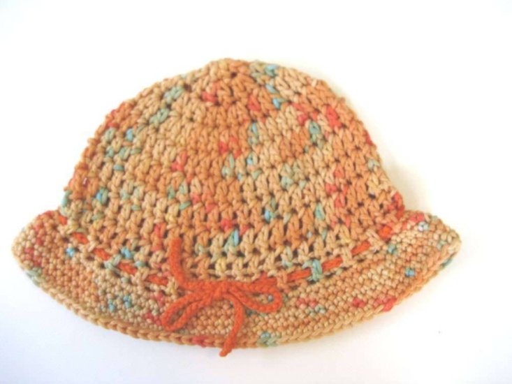 KSS Orange/Green Crocheted Cotton Sunhat 17-18