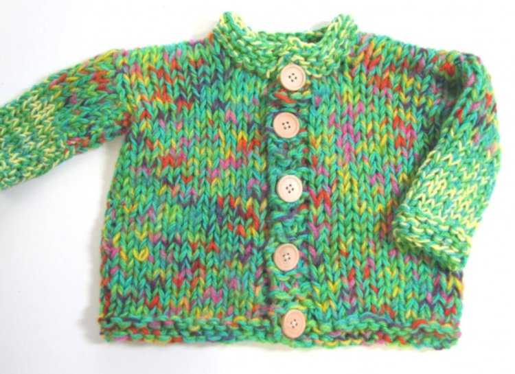 KSS Heavy Green Colorful Sweater/Cardigan  & Hat (3 Years)