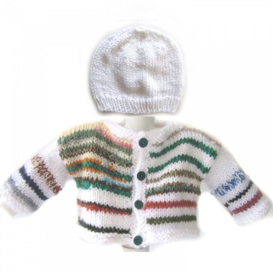 KSS Striped Multi colored Sweater/Cardigan (6 Months)