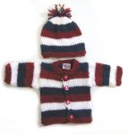 KSS Red, White & Blue Sweater/Cardigan with a Hat (Newborn)