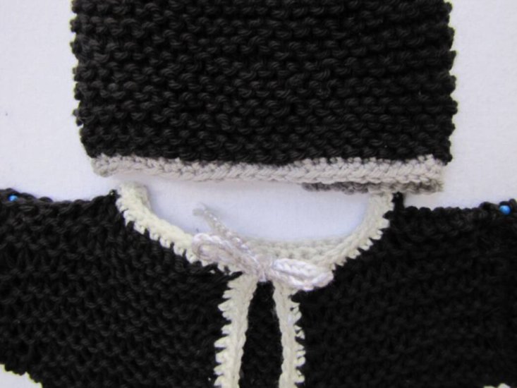 KSS Black Sweater/Cardigan with a Hat 3 Months SW-534 - Click Image to Close