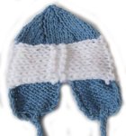 KSS Blue/White Cap with Earflaps 11-13" (0-3" Months)