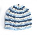 KSS Blue Striped Beanie Hat 12" (0-3 Months)