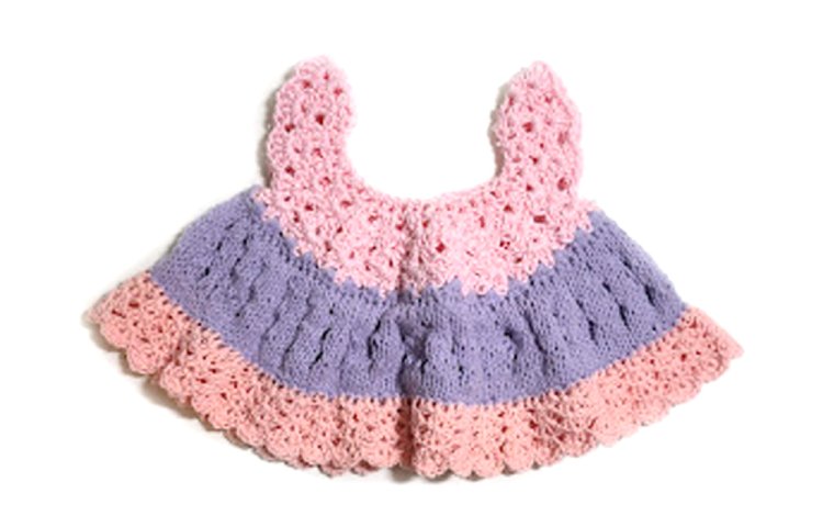 KSS Crocheted/Knitted Pink/Lavender Baby Dress 9 Months DR-191
