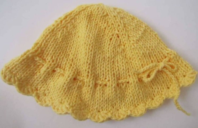 KSS Yellow Crocheted Cotton Adjustable Sunhat 15-17" (6-24 Months) - Click Image to Close