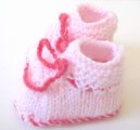 KSS Pink Knitted Booties 6 Months