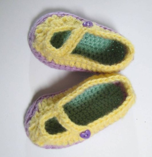 KSS Multi Color Cotton Crocheted Mary Jane Booties (6 Months) - Click Image to Close